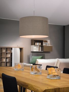 LAMPADARIO PASTERI NICHEL SATINATO/TORTORA 38X110CM - 1XE27 60W