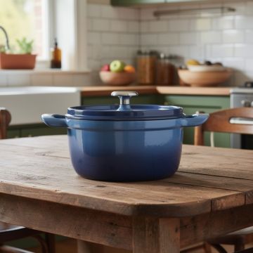 TRAMONTINA - COCOTTE CON COPERCHIO IN GHISA SMALTATA BLU 23.3 CM - 3,7 L