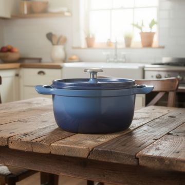 TRAMONTINA - COCOTTE CON COPERCHIO IN GHISA SMALTATA BLU 27.5 CM - 5,6 L