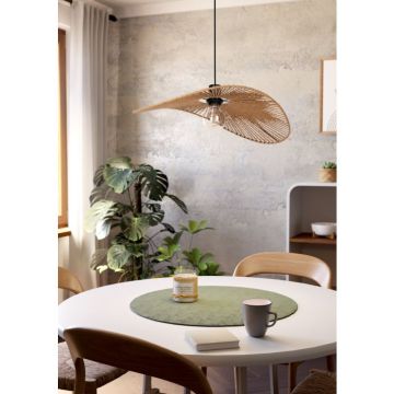 SOSPENSIONE SIRUELA NERO/NATURAL 40X110CM - 1XE27 42W