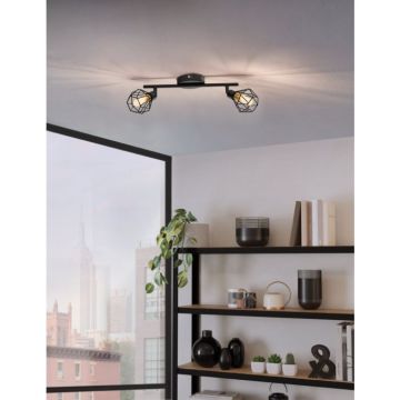 PLAFONIERA A LED ZAPATA 1 NERO E AMBRA 51X18CM - 2XG9 3W 3000K 320lm