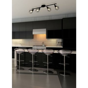 PLAFONIERA A LED ZAPATA 1 NERO E AMBRA 73.5X18CM - 4XG9 3W 3000K 320lm