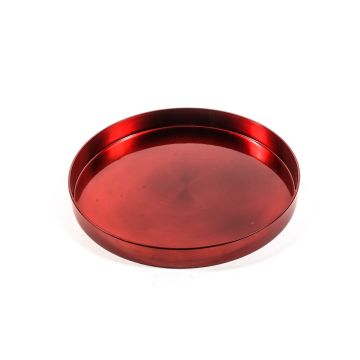 VASSOIO ROTONDO IN PLASTICA COLORE ROSSO LUCIDO D. 27CM H 3CM