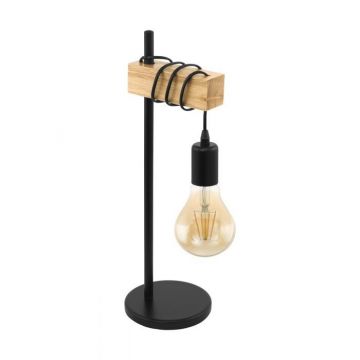 LAMPADA DA TAVOLO TOWNSHEND NERO/MARRONE 50CM - 1X10W E27