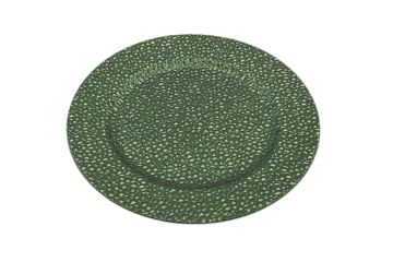 SOTTOPIATTO DECORATO VERDE SCURO DIAM. 33CM