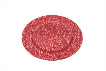 SOTTOPIATTO DECORATO ROSSO D. 33CM