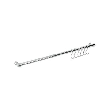 BARRA CON 6 GANCI LONARDO IN FERRO CROMATO 58CM