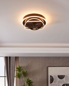 PLAFONIERA CON VENTILATORE A LED NAMORI NERO/BIANCO LATTE 49.5X14.5CM - 4X9W 2700-6500K 1100lm