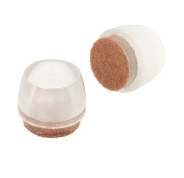 SET 8 PUNTALI IN PVC TRASPARENTE DIAM. 16mm CON FELTRINO