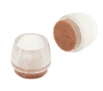 SET 8 PUNTALI IN PVC TRASPARENTE  DIAM. 18mm CON FELTRINO