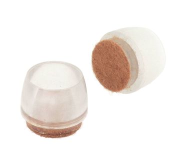 SET 4 PUNTALI IN PVC TRASPARENTE DIAM. 22mm CON FELTRINO