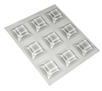 SET 9 PARACOLPI ADESIVI TRASPARENTI 20.5X20.5mm