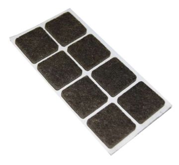 SET 8 FELTRINI ADESIVI QUADRATI MARRONI 25X25mm