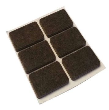 SET 6 FELTRINI ADESIVI RETTANGOLARI MARRONI 25X35mm
