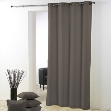LINEA ESSENTIEL - TENDA CON OCCHIELLI IN POLIESTERE UNITO 140X280CM TAUPE