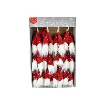 DECORAZIONE DA APPENDERE FACCIA DI BABBO NATALE COLORE ROSSO 5.5X8CM