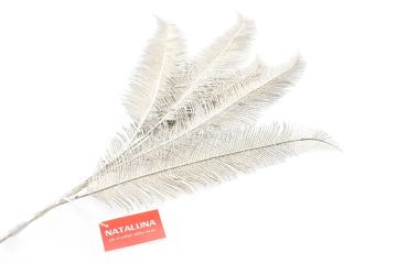 RAMO DI PIUME CHAMPAGNE CON GLITTER H 82CM