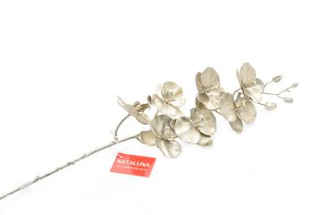 RAMO NATALIZIO ORCHIDEA CHAMPAGNE CON GLITTER LUNGHEZZA 77CM