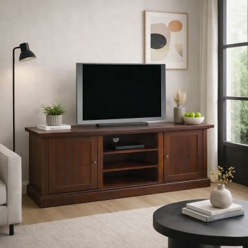 PORTA TV IN LEGNO CM 160X46 H. 56 TINTA NOCE