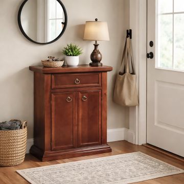 PORTATELEFONO IN LEGNO MASSELLO CM 64X32 H. 73 TINTA NOCE 