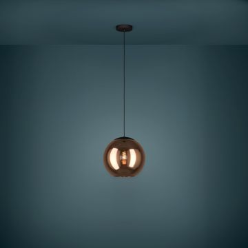 LAMPADARIO CORDOBA NERO E TINTA RAME 30X150CM - 1XE27 40W