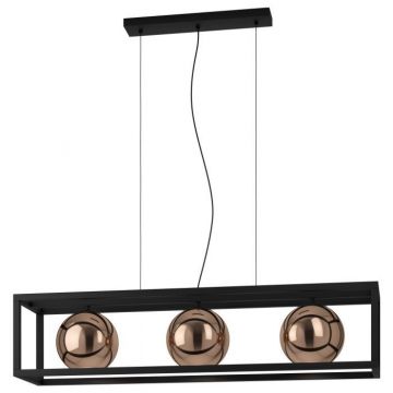 LAMPADARIO 3 LUCI CORDOBA NERO L110 H150CM - 3X40W E27