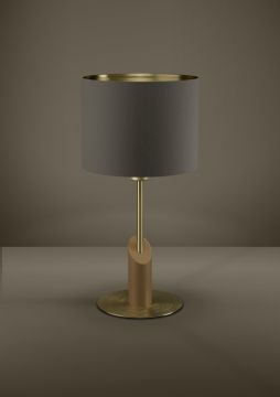 LAMPADA DA TAVOLO SANTANDRIA OTTONE SPAZZOLATO/MARRONE E CAPPUCCINO/OTTONE 30X58CM - 1XE27 40W