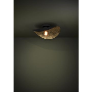 PLAFONIERA SACEDA NERO E ORO 34X41 H. 16CM - 1XE27 40W