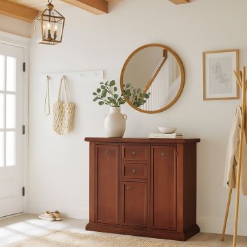 CREDENZINA IN LEGNO MASSELLO CM 100X40 H. 88 NOCE