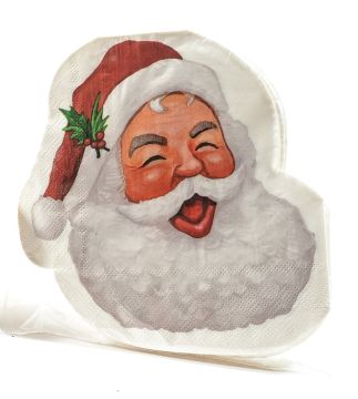 CONFEZIONE 15 TOVAGLIOLI IN CARTA MONOUSO FACCIA BABBO 33X33CM