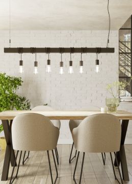 SOSPENSIONE TOWNSHEND-B NERO 150X200CM - 7XE27 40W 