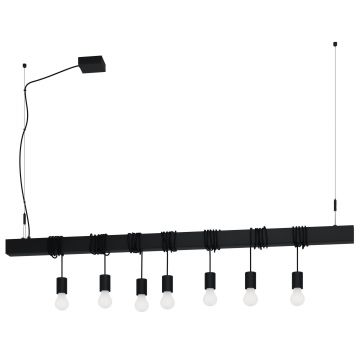 LAMPADARIO 7 LUCI TOWNSHEND-B NERO 150 H 200CM - E27 7X40W