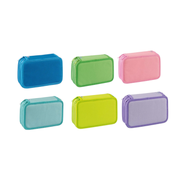 FAVORIT - ASTUCCIO 3 ZIP PASTEL CM 20X13 H 7.5 ASSORTITO
