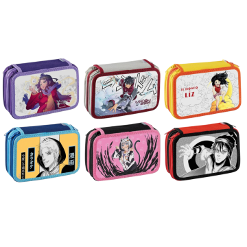 FAVORIT - ASTUCCIO 3 ZIP MANGA CM 20X13 H 7.5 ASSORTITO