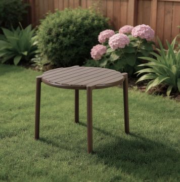 NARDI OUTDOOR - TAVOLINO MOD. DOGA DIAM CM 49,5 POLIPROPILENE TABACCO