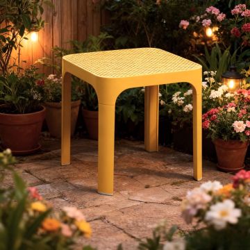 NARDI OUTDOOR - TAVOLINO MOD. NET CM 40X40 SENAPE