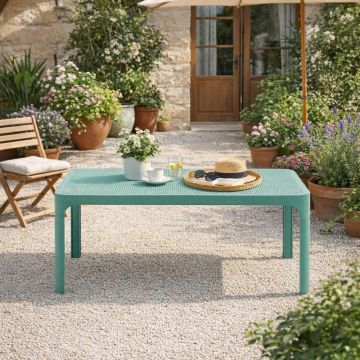 NARDI OUTDOOR - TAVOLINO MOD. NET CM 100X60 POLIPROPILENE VERDE SALICE