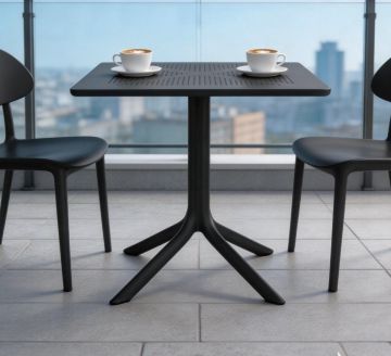 NARDI OUTDOOR - TAVOLO MOD. CLIP 80X80 CM POLIPROPILENE ANTRACITE