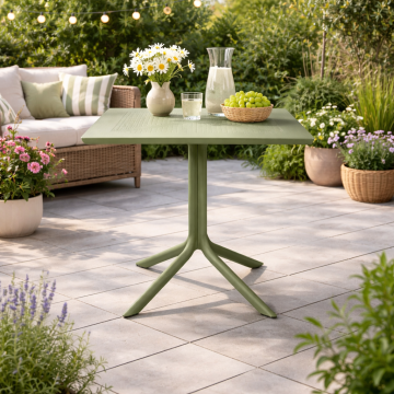 NARDI OUTDOOR - TAVOLO MOD. CLIP 80X80 CM POLIPROPILENE AGAVE