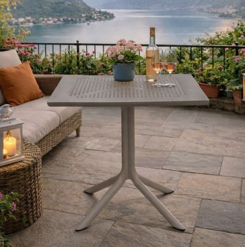 NARDI OUTDOOR - TAVOLO MOD. CLIP 70 70X70 CM POLIPROPILENE TORTORA
