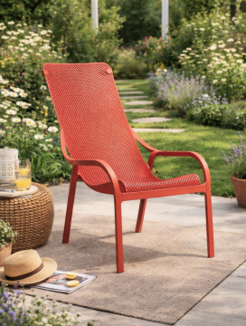 NARDI OUTDOOR - POLTRONA MOD. NET LOUNGE CORALLO