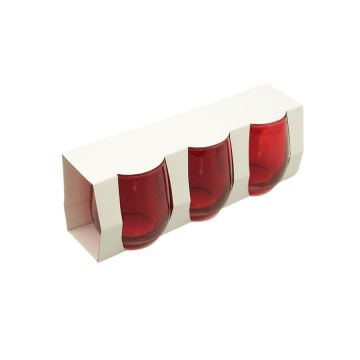 SET 3 BICCHIERI 370ML IN VETRO ROSSO