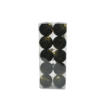 SET 10 SFERE DI PLASTICA DIAM. 6CM RIVESTIMENTO IN VELLUTO VERDE