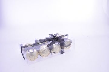 SET 8 PEZZI BOX SFERA 7CM ORO