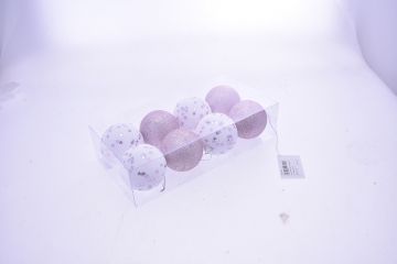 SET 8PZ BOX SFERA 8CM C/STELLA ROSA