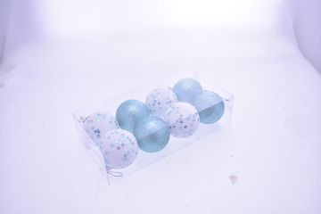 SET 8PZ BOX SFERA 8CM C/STELLA VERDE