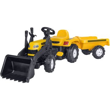 DOLU TRATTORE A PEDALI CON BENNA E RIMORCHIO GIALLO 171X52X45CM