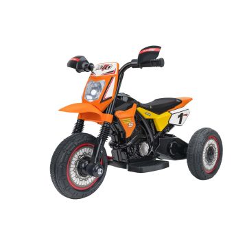 MOTOCROSS ELETTRICO A 3 RUOTE ARANCIO 6V 4.5AH 72X40X48CM