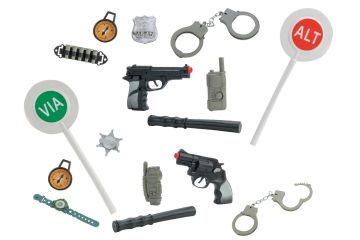 SET POLIZIA CON PISTOLA/ACCESSORI ASSORTITI