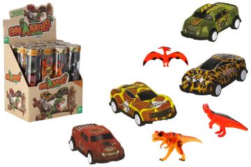 TUBO DINO/ANIMALI/AUTO DIE CAST RETROCOMANDATA ASSORTITO